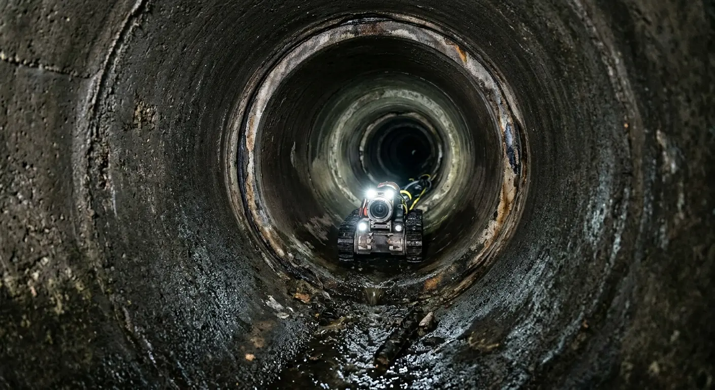 Robotic sewer camera inspecting pipe interior for Sewer Line Repair in Vincennes